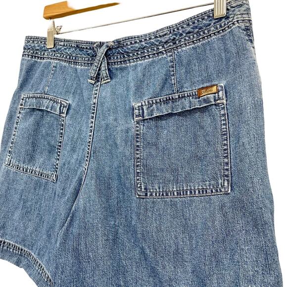 Vintage 90s Women’s Riders Light Wash Drawstring Jean Shorts Cargo Zip Pockets - Picture 6 of 9